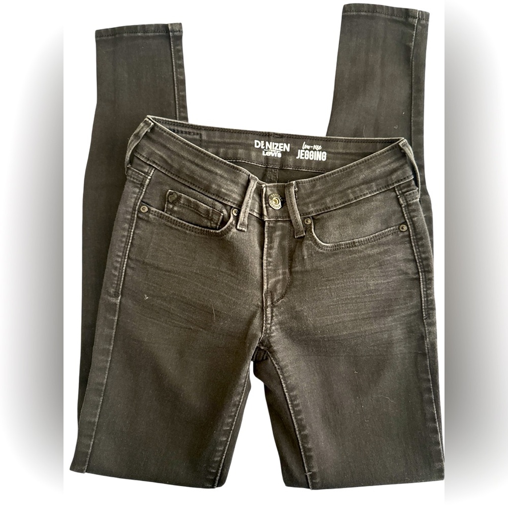 Size 3 Black Levi’s Denizen Low Rise Jegging Stretch Denim Jeans Skinny Leg